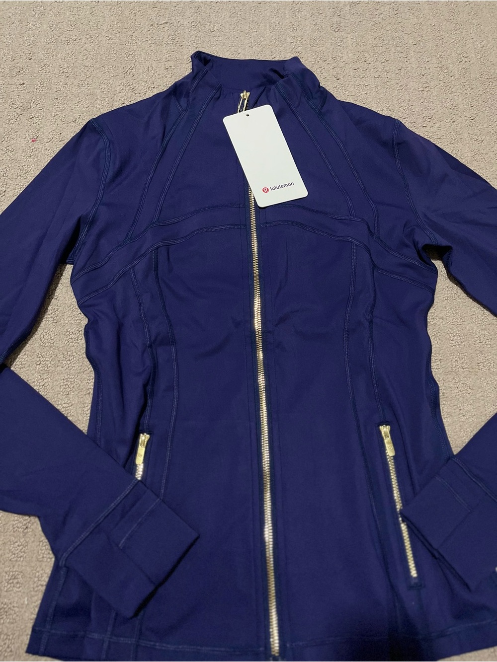 lululemon athletica Women's Deep Navy Gold-Zip Bomber Jacket